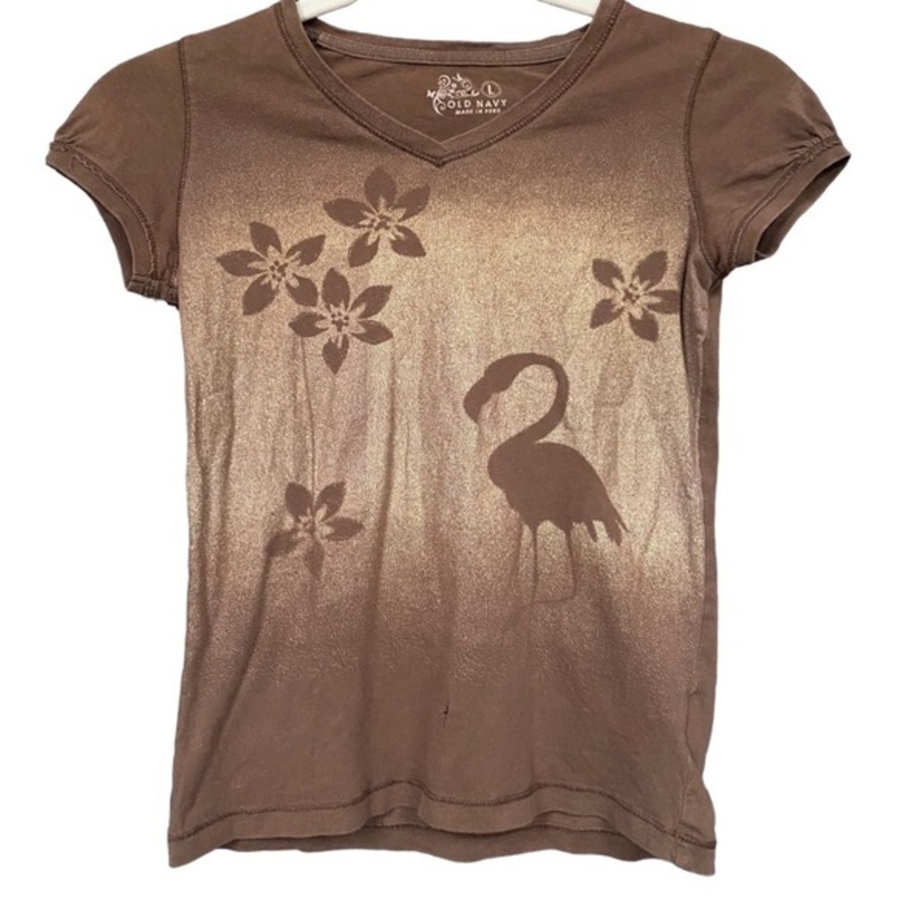 Old‎ Navy Cute fitted w/ gold tropical graphic